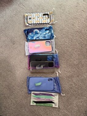Loopy Multi-Color Phone Case Bundle - Assorted Blue, Pink, Black, Purple, Clear